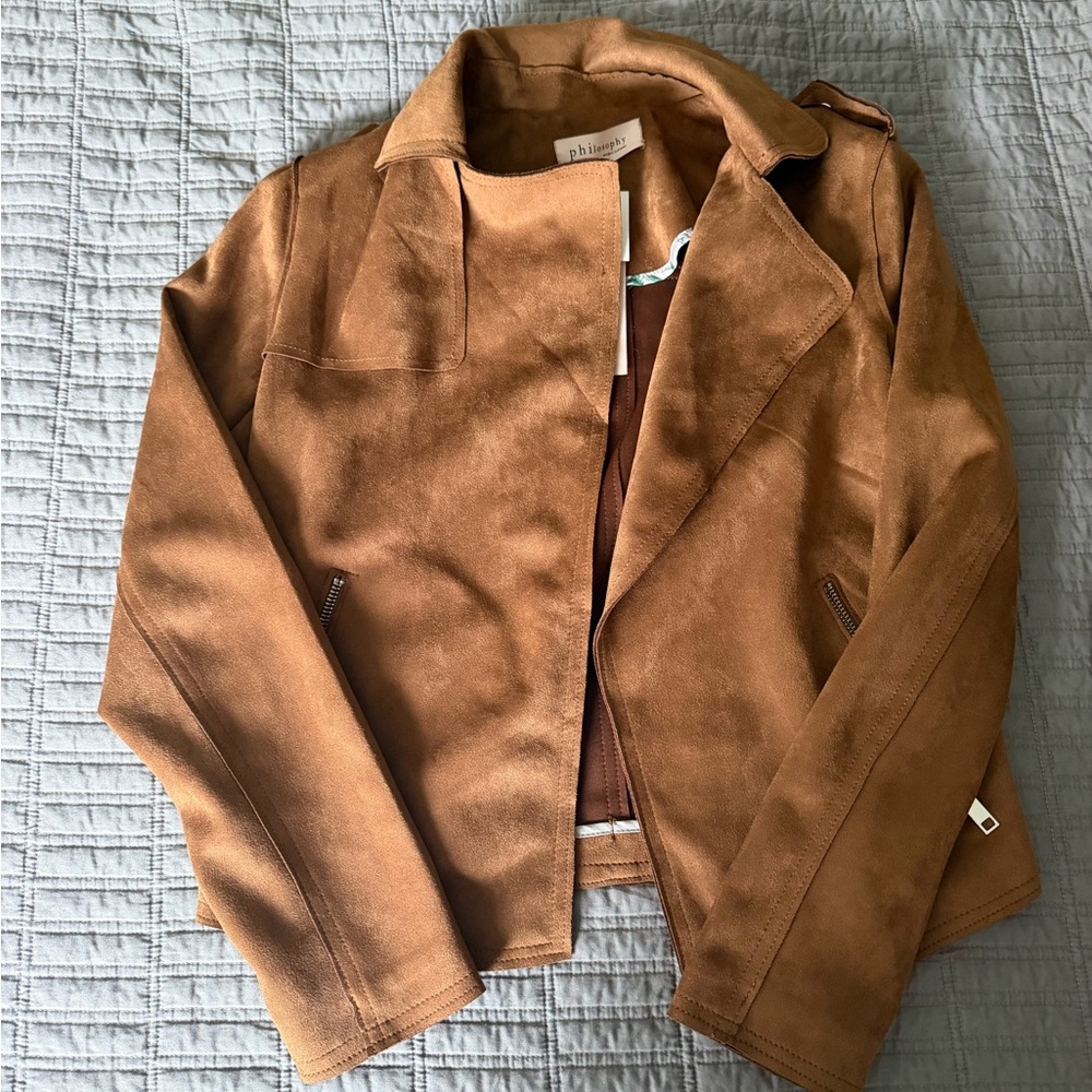 Suede moto jacket